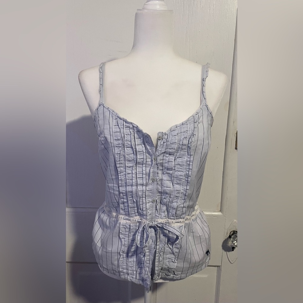 Vintage Abercrombie & Fitch White Striped Top
